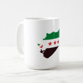 シリアの地図で革命国旗を掲げている コーヒーマグカップ (正面左)