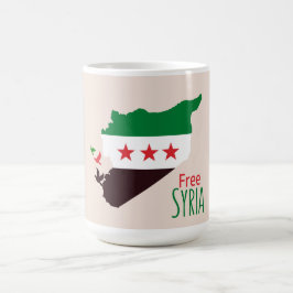 シリアの地図で革命国旗を掲げている コーヒーマグカップ