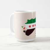 シリアの地図で革命国旗を掲げている コーヒーマグカップ (正面左)