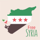 シリアの地図で革命国旗を掲げている シール (正面)