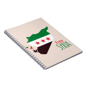 シリアの地図で革命国旗を掲げている ノートブック (右側)