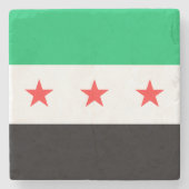 シリアの新しい自由のポスト革命国旗 ストーンコースター (正面)