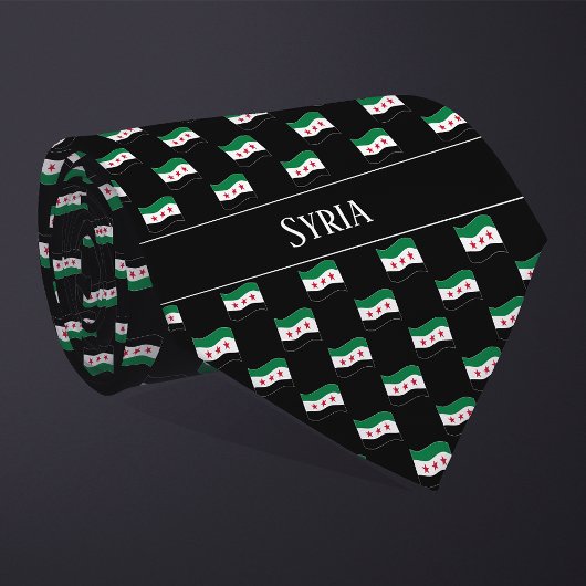 シリアの旗のウェーブ柄  ネクタイ