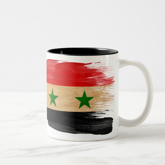 シリアの旗のマグ ツートーンマグカップ (右)