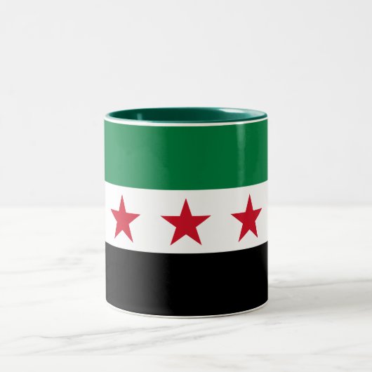 シリアの旗 ツートーンマグカップ (中央)