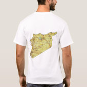 シリアの旗+地図+テキストTシャツ Tシャツ (裏面)