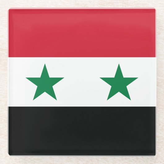 シリアの旧国旗 ガラスコースター (正面)