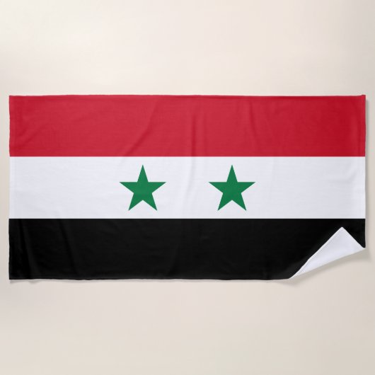 シリアの旧国旗 ビーチタオル (正面)