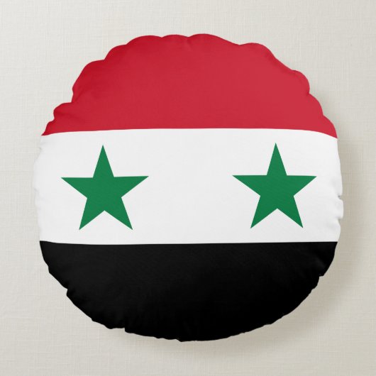 シリアの旧国旗 ラウンドクッション (正面)