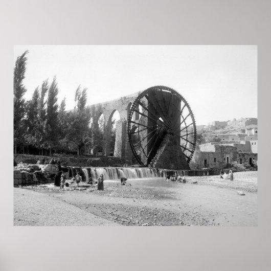 シリアの水車、1900年代初期 ポスター (正面)