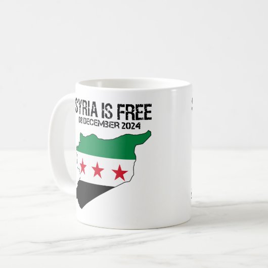 シリアは無料シリア国旗シリアは無料 コーヒーマグカップ (正面左)