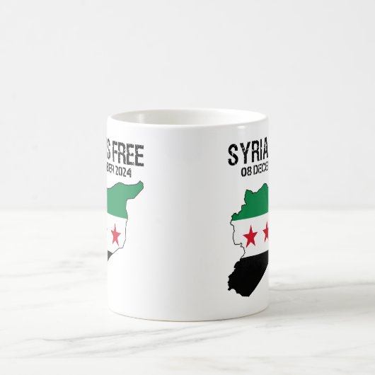 シリアは無料シリア国旗シリアは無料 コーヒーマグカップ (中央)
