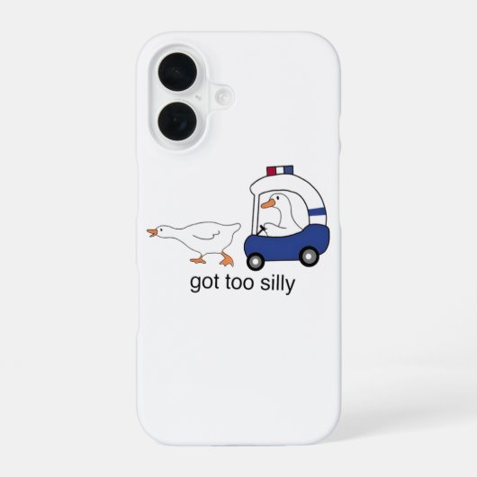 シリアスすぎる?ガチョウ警察ユーモア iPhone 16ケース (裏面)