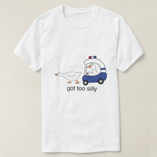 シリアスすぎる?ガチョウ警察ユーモア Tシャツ (デザイン正面)