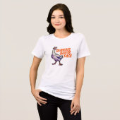 シリアスなガチョウの顔 トライブレンドTシャツ (正面全面)