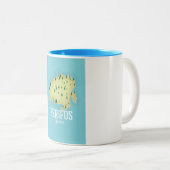 シリアスギリシャ地図図解入りの、写真付きの旅行ポスター ツートーンマグカップ (正面右)