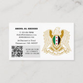 シリアモダン、名刺、シリア国旗のQRコード 名刺 (裏面)