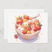 シリアルとミルクのボウル付きポストカードカラフル ポストカード (正面/裏面)