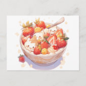 シリアルとミルクのボウル付きポストカードカラフル ポストカード (正面)