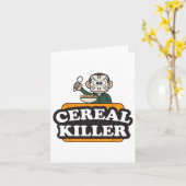 シリアルキラーフードパンユーモークコスチュームおもしろいハロウィーン カード (黄色い花)