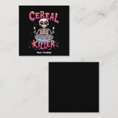 シリアルキラーブレックファーストおもしろいシリアルボウルスケルトン スクエア名刺 (正面/裏面)