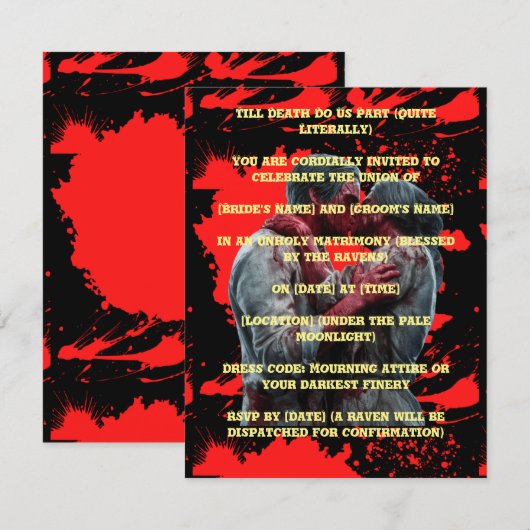 シリアルキラー結婚式招待状 (正面/裏面)