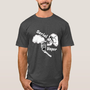 シリアルベーパ 蒸気スカルとボーン Tシャツ