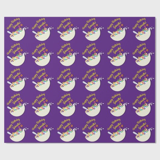 シリアル丼キッズスリープバースデーパーティーかわいい ラッピングペーパー (フラット)