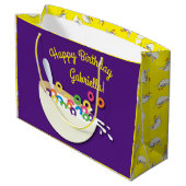 シリアル丼キッズスリープバースデーパーティーかわいい ラージペーパーバッグ (裏面アングル)