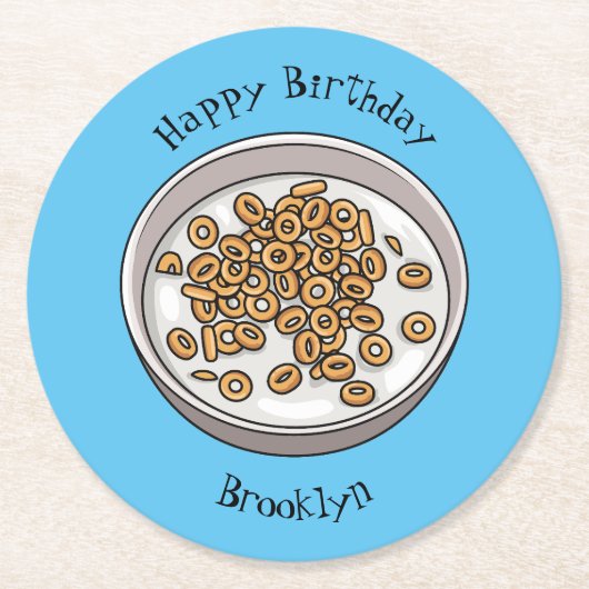 シリアル漫画イラストレーション ラウンドペーパーコースター (正面)