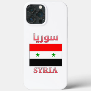 シリア国旗سورياアラビア語・英語ワードアートカッコいい iPhone 13 PRO MAXケース