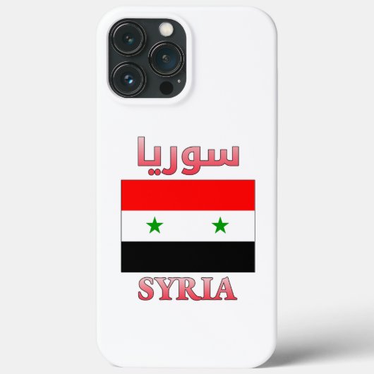 シリア国旗سورياアラビア語・英語ワードアートカッコいい Case-Mate iPhoneケース (裏面)