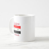 シリア国旗سورياアラビア語・英語ワードアート コーヒーマグカップ (正面左)