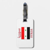 シリア国旗سورياアラビア語・英語ワードアート ラゲッジタグ (裏面縦)
