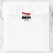 シリア国旗と名前 ラウンドシール (バッグ)