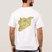 シリア国旗と地図Tシャツ Tシャツ (裏面)