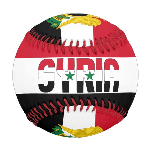 シリア国旗と軍服の愛国心 野球ボール (正面)