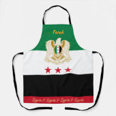 シリア国旗のエプロン、シリア料理人キッチン エプロン (正面)