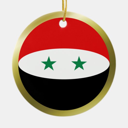 シリア国旗のオーナメント セラミックオーナメント (正面)