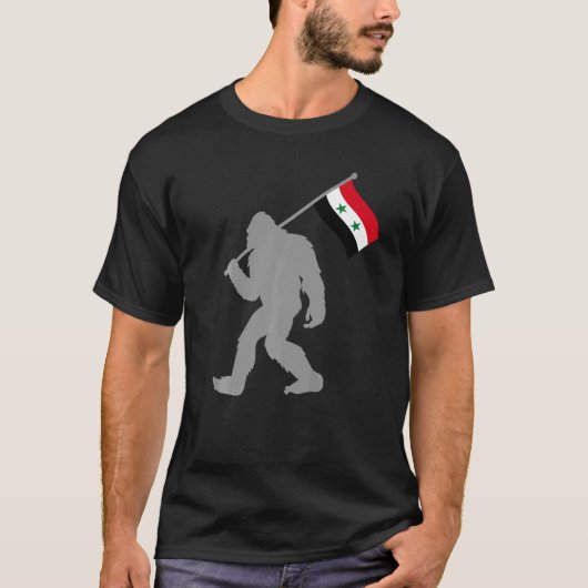 シリア国旗のスリヤまたはシリア国旗 Tシャツ (正面)
