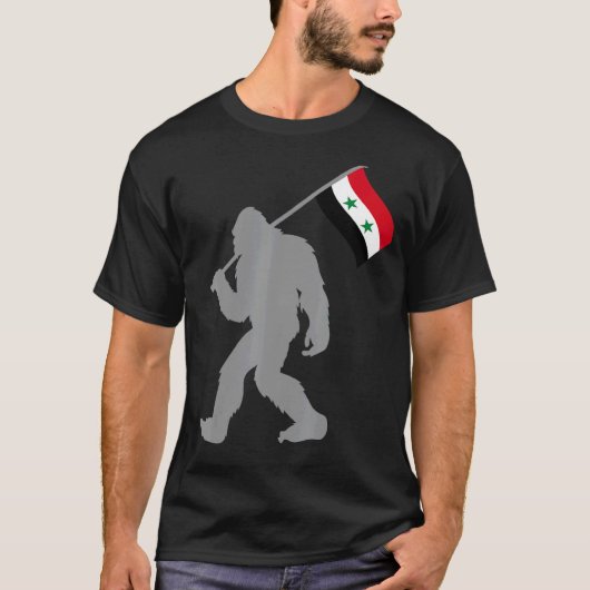 シリア国旗のスリヤまたはシリア国旗 Tシャツ (正面)