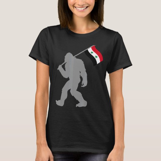 シリア国旗のスリヤまたはシリア国旗 Tシャツ (正面)