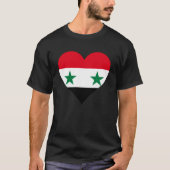 シリア国旗のハートシリアのギフト愛シリアのプルオーバーH Tシャツ (正面)