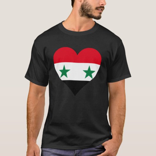 シリア国旗のハートシリアのギフト愛シリアのプルオーバーH Tシャツ (正面)