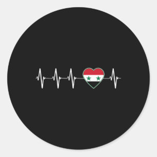 シリア国旗の国を愛するHebeat I ラウンドシール