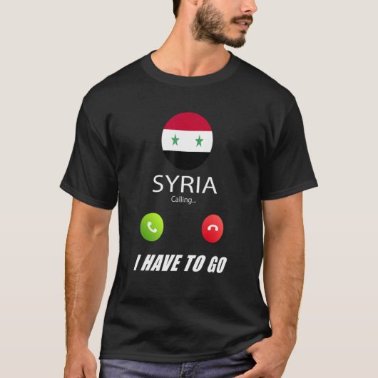 シリア国旗の土産シリアが呼び出している Tシャツ (正面)