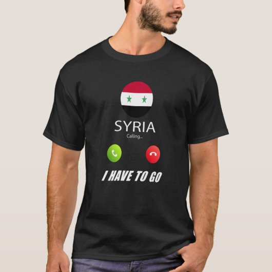 シリア国旗の土産シリアが呼び出している Tシャツ (正面)