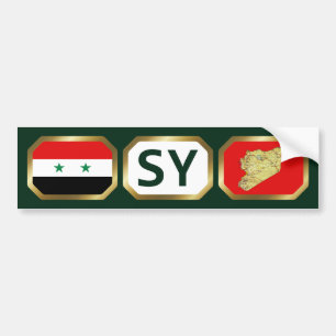 シリア国旗の地図コードバンパーステッカー バンパーステッカー