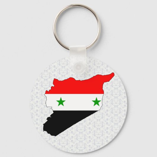 シリア国旗の地図フルサイズ キーホルダー (正面)