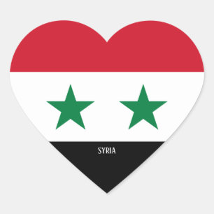 シリア国旗の壮麗な愛国心 ハートシール